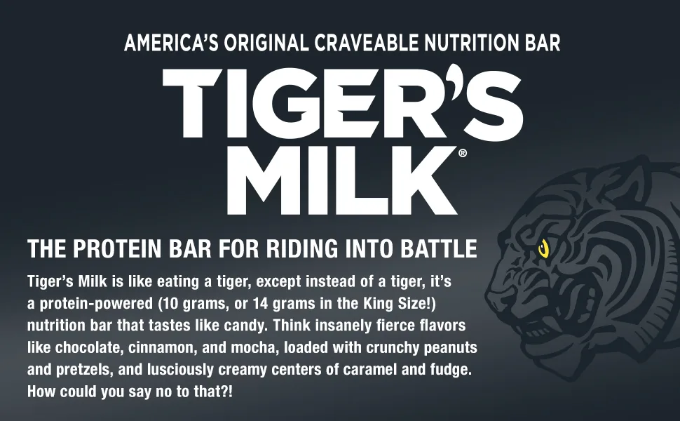 Tiger's Milk Peanut Butter Chocolate Crunch Protein Bar - 12 Bars - tigers milk