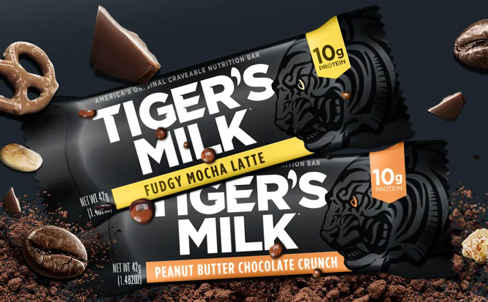 Tiger's Milk Peanut Butter Chocolate Crunch Protein Bar - 12 Bars - tigers milk