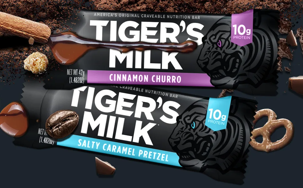 Tiger's Milk Peanut Butter Chocolate Crunch Protein Bar - 12 Bars - tigers milk