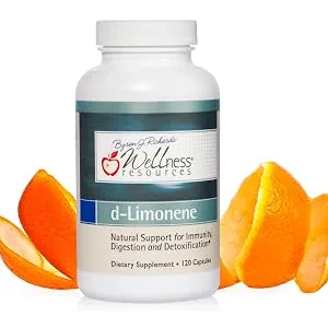 Wellness Resources High Potency d-Limonene Capsules 1000mg - 120 Capsules - D-Limonene for acid reflux