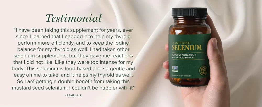 Global Healing Selenium 200mcg, Selenium Supplement with Organic Ingredients, Antioxidants for Thyroid Support and Immune Health, Non-GMO & Gluten-Free, Selenium 200 mcg for Men & Women (60 Capsules) - selenium test