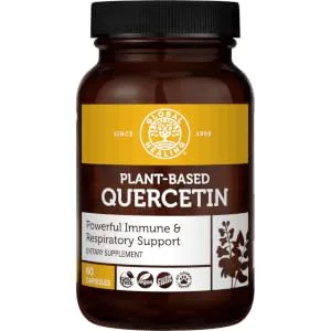 Global Healing Plant Based Quercetin Supplement - 60 Capsules  - tablets pills pure am pk enzyme hist d complex humans blue super bonnet now powdered mega foods c d