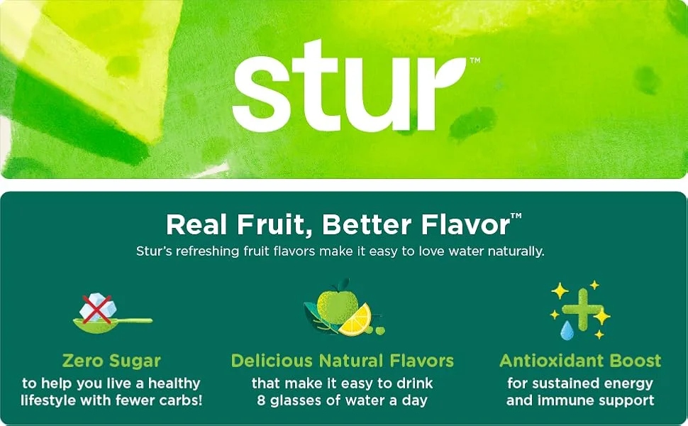 Stur real fruit - PEACH MANGO - Pack of 5 - 1.62 Fl Oz. - real fruit, better flavor