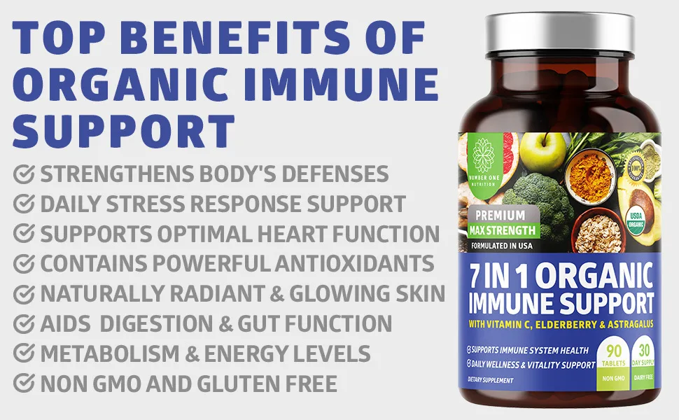 Number One Nutrition Premium 7 in 1 Immune Support - 90 Tablets - Astragalus