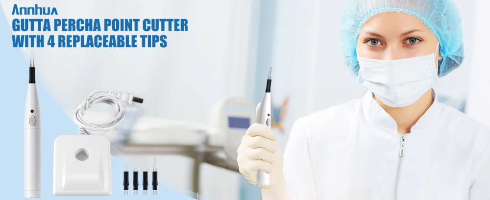 Annhua Dental Tooth Gum Endo Obturation System with Heated Pen with 4 Tips - Gutta Percha Point Cutter