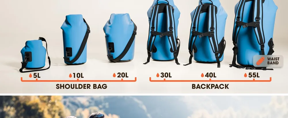 Earth Pak Waterproof Dry Bag - Roll Top Waterproof Backpack Sack Keeps Gear Dry for Kayak with Waterproof Phone Case - waterproof dry bag backpack