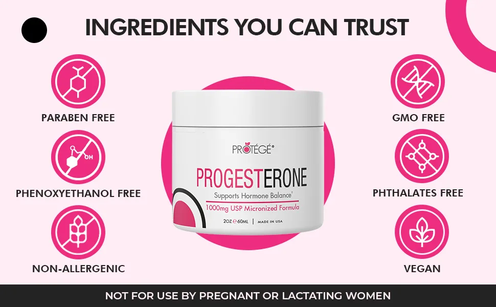 PROTÃ‰GÃ‰ Natural Progesterone Cream for Women with 1,000 mg USP - Hormone Balance - 2 Oz. - product information 5