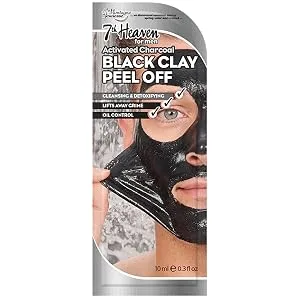 7th Heaven Men's Nose Strips with Charcoal and Tea Tree to Unclog Blocked Pores Pull Out Blackheads & Remove Dead Skin Black 3 Count - Black Clay Peel Off