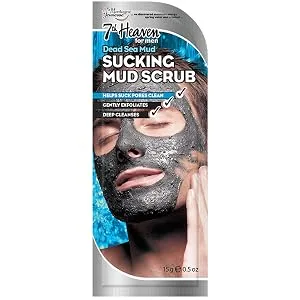 7th Heaven Men's Nose Strips with Charcoal and Tea Tree to Unclog Blocked Pores Pull Out Blackheads & Remove Dead Skin Black 3 Count - Sucking Mud Scrub