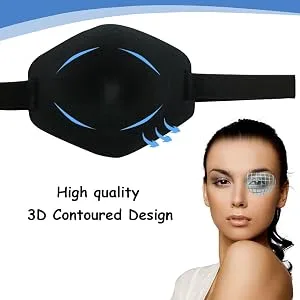 AMZVIO 2 pcs Eye Patches for Adults Adjustable Eye Patch Amblyopia Lazy Eye Patches for Left or Right Eyes after Surgery or Pirate Costume(Black+Pirate) - product information 12