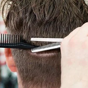 ANGNYA Hairdressing Scissors Set Hair Scissors Stainless Steel Barber Texturizing Scissors with Leather Case 6.0 Inch Silver - Thin Comb
