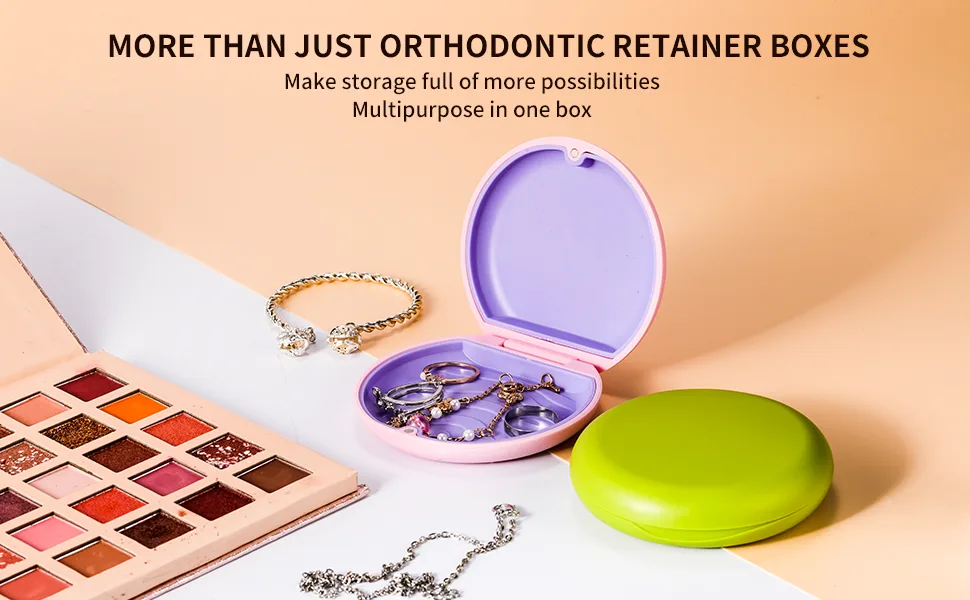 Annhua Retainer Case Denture Container Mouthguard Storage Box with Magnetic Closure False Teeth Container Denture Box Blue - denture box