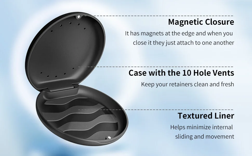Annhua Denture Retainer Case with Vent Holes Portable Denture Box for Invisable Aligner Mouth Guard Brace Denture &Teeth Mouth Tray(Black) - denture box