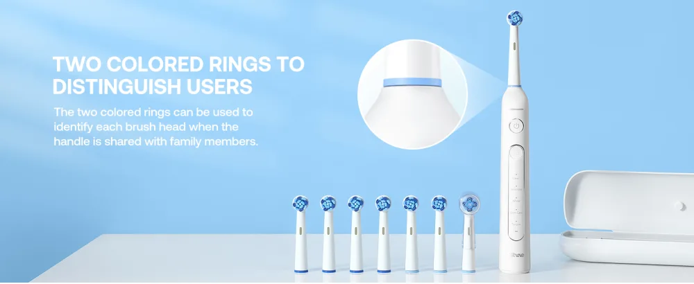 Bitvae R2 Rotating Electric Toothbrush for Adults with 8 Brush Heads 5 Modes Rechargeable Power Toothbrush with Pressure Sensor White White 1 Pack - bitvae