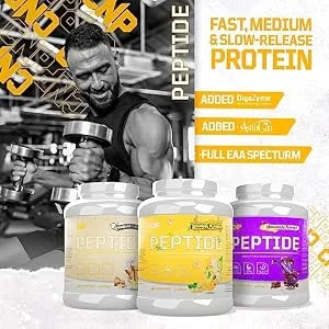 CNP Professional Peptide High Protein 48g Premium Timed Release Protein Blend Micellar Casein Digestive Enzymes 2.2Kg 6 Flavours Available (Vanilla) New Vanilla - CNP Peptide