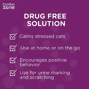 Comfort Zone Cat Calming Pheromone Collar Helps Cats Feel Safe Happy Calm While Reducing Stress Anxiety and Unwanted Behaviours 1 Collar Pack White - comfort zone calming pheromone cat collar stress relief