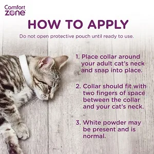 Comfort Zone Cat Calming Pheromone Collar Helps Cats Feel Safe Happy Calm While Reducing Stress Anxiety and Unwanted Behaviours 1 Collar Pack White - comfort zone calming pheromone cat collar stress relief
