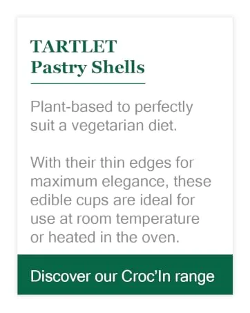 CROC'IN - Pesto Tartlet Shells - Edible Savoury Appetizer Basil Pesto Mini Pastry Cases - Artisanal Confection - 24 Pieces Pesto 24 - Croc
