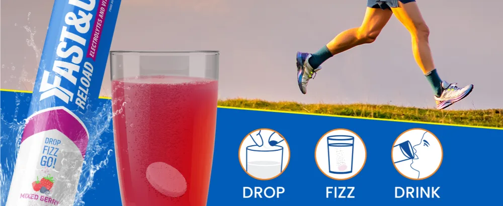 Fast&Up Reload Lemon & Lime - Instant Electrolytes & Hydration - 20 Effervescent Tablets Lemon & Lime 20 count (Pack of 1) - Electrolytes Effervascent Tablet