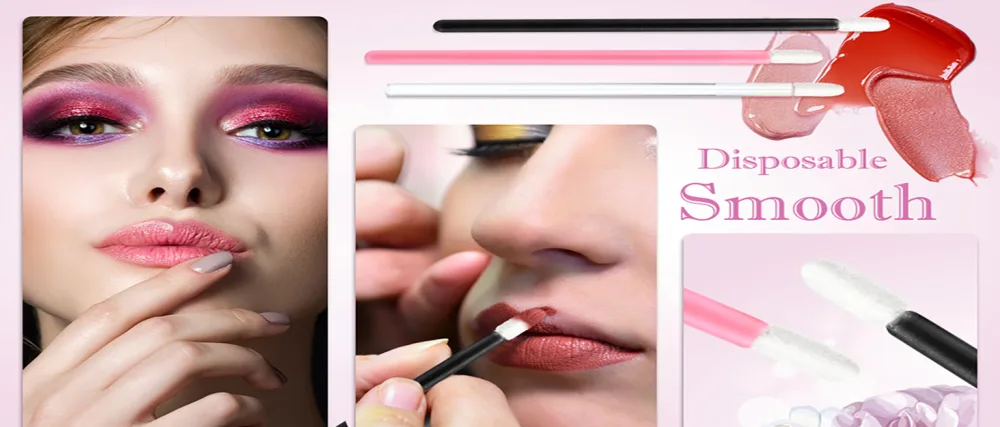 G2PLUS 100 PCS Disposable Lip Brushes - Multi-colored Disposable Lip Wands - Crystal Lipstick Lip Applicator Wands for Lips Eyes and Makeup Application 100PCS Multi-colored - Disposable Lip Gloss Brush