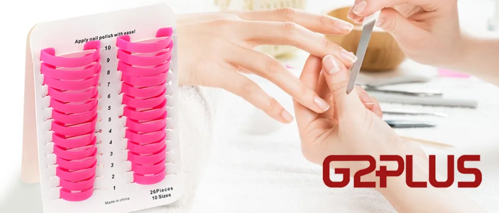 G2PLUS Nail Polish Stencil 26 PCS in 10 Sizes Nail Painting Guide Mess Saver Nail Art Basic Tool Accessories Manicure Nail Art Polish Protection Tip Protectors Reusable - Nail Art Basic Tool Accessories