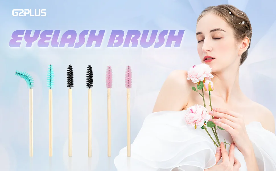 G2PLUS 50PCS Bamboo Lash Mascara Wands - Black Disposable Eyelash Brushes Spoolies- Eyelash Mascara Applicator Brush Makeup Tools for Eye Lash Extensions 50 Count (Pack of 1) Black - Bamboo Handle Mascara Wands
