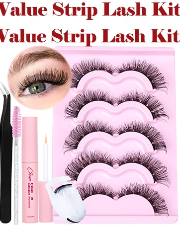 Premium Strip Eyelashes Pack 3D Wispy False Lashes Full Fluffy Natural Thin Band Fake Eye Lashes 10 Pairs Bulk by Goddvenus false eyelashes - False Lashes Natural Look Strip Mink Lashes 5 in 1 Lash Extension Kit with Glue Lash Tweezers