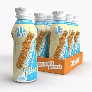 Grenade High Protein Shake 6 x 500 ml - White Chocolate White Chocolate 500 ml (Pack of 6) - White Chocolate 500ml x 6 Protein Shake