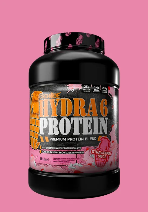 Grenade Hydra 6 Protein Powder (Whey Protein Isolate/ Micellar Casein) 52 Servings 1.816 KG - Chocolate Charge - Strawberry Siege