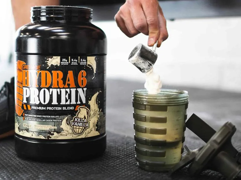Grenade Hydra 6 Protein Powder (Whey Protein Isolate/ Micellar Casein) 52 Servings 1.816 KG - Strawberry Siege - Hydra 6