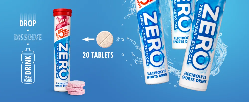 HIGH5 ZERO Electrolyte Tablets | Hydration Tablets Enhanced with Vitamin C | 0 Calories & Sugar Free | Boost Hydration Performance & Wellness | Blackcurrant 160 Tablets (20x Pack of 8) Blackcurrant 20 Count (Pack of 8) - ZERO Desktop How