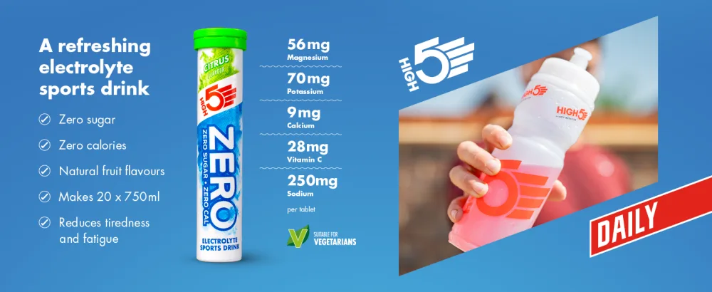 HIGH5 ZERO Electrolyte Tablets | Hydration Tablets Enhanced with Vitamin C | 0 Calories & Sugar Free | Boost Hydration Performance & Wellness | Blackcurrant 160 Tablets (20x Pack of 8) Blackcurrant 20 Count (Pack of 8) - ZERO Overview Desktop