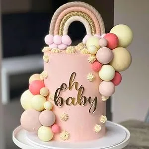 JeVenis 16 PCS Boho Cake Topper Boho Rainbow Cake Decorations Boho Cake Topper Girls Birthday Baby Shower Cake Topper Pink1 - product information 15