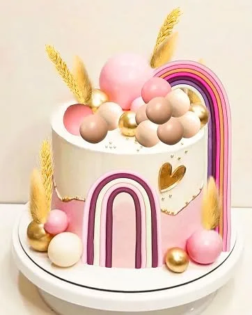 JeVenis 16 PCS Boho Cake Topper Boho Rainbow Cake Decorations Boho Cake Topper Girls Birthday Baby Shower Cake Topper Pink1 - product information 3