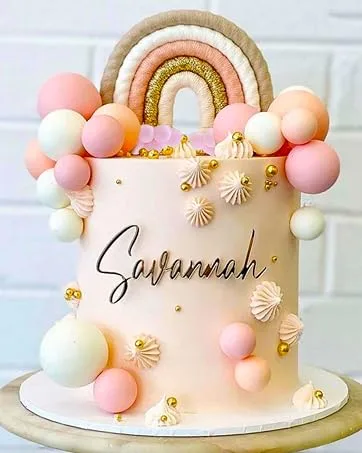 JeVenis 16 PCS Boho Cake Topper Boho Rainbow Cake Decorations Boho Cake Topper Girls Birthday Baby Shower Cake Topper Pink1 - product information 8