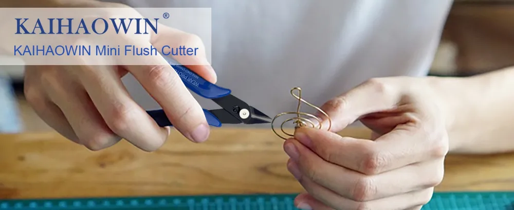 Small Wire Cutters 10 Pack KAIHAOWIN 170 Wire Flush Cutters Wire Clippers Nippers Clean Cut Pliers Side Cuttes Diagonal Cutting Pliers for Electronic Floral Heating Wire Model Sprue Soft Copper Blue - KAIHAOWIN flush cutters