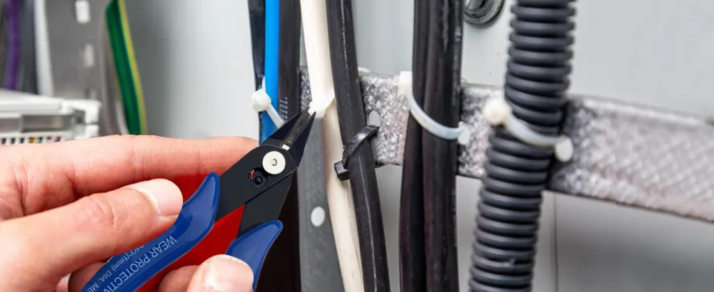 Small Wire Cutters 10 Pack KAIHAOWIN 170 Wire Flush Cutters Wire Clippers Nippers Clean Cut Pliers Side Cuttes Diagonal Cutting Pliers for Electronic Floral Heating Wire Model Sprue Soft Copper Blue - zip tie cutting