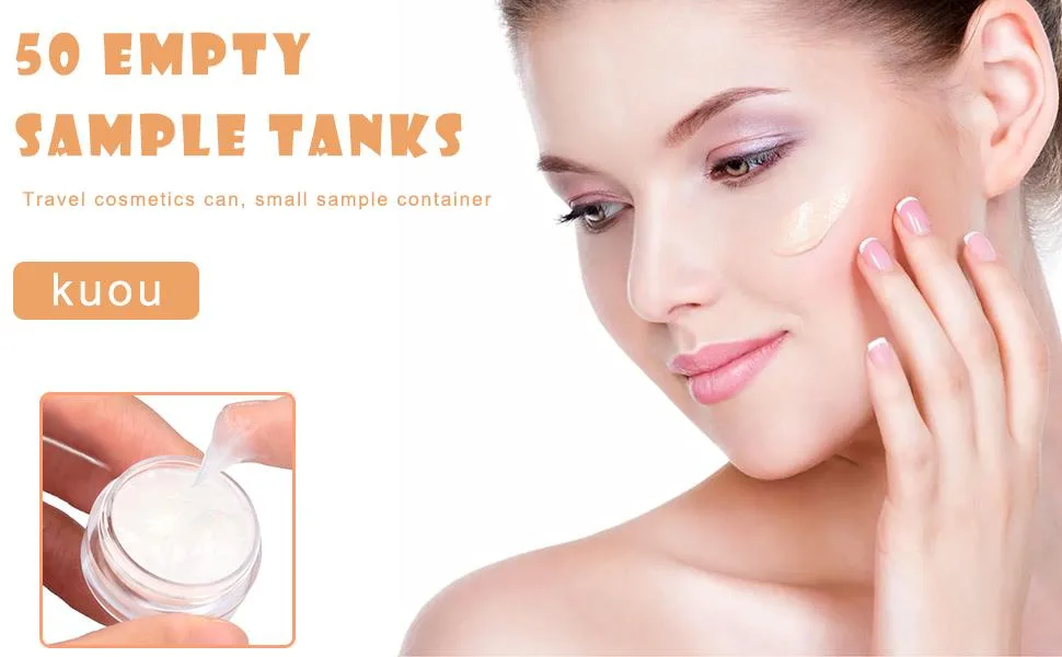 kuou 50 Pcs Empty Plastic Cosmetic Jars 5ml Sample Containers Pots Bottles with Clear Lids - product information 18