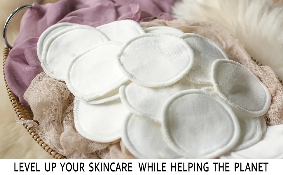 Lakeston Reusable Makeup Remover Pads 16 Pcs - Premium Eco-Friendly Reusable Cotton Pads for All Skin Types - reusable makeup remover pads