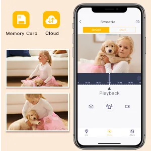 LAXIHUB 1080P Pet Camera 2 Pack Puppy Camera/Cam Indoor CCTV WiFi Camera Night Vision 2-Way Audio M1 2pc - Storage
