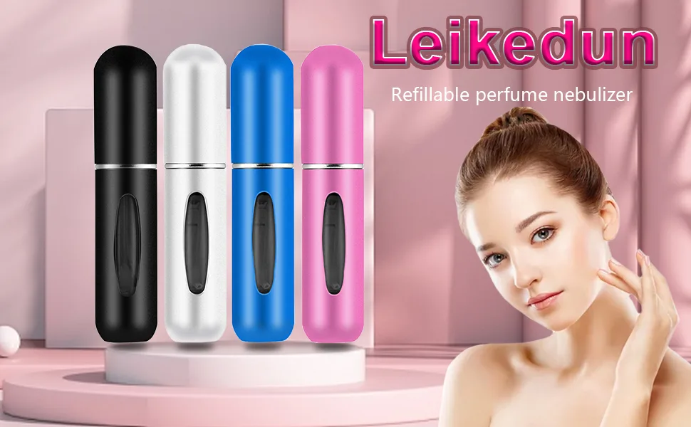 Leikedun 4 PCS Perfume Atomiser Bottles 5ml Mini Refillable Spray Portable Liquid Fragrance Bottle with Visual Window Empty Travel Bottle for Purse Handbag Pocket Luggage - product information 15