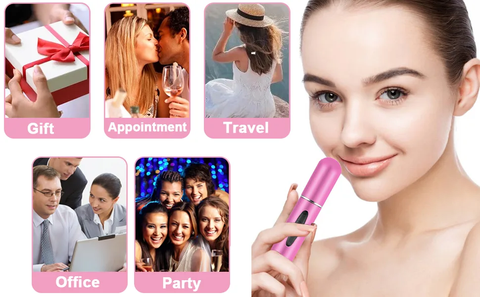 Leikedun 4 PCS Perfume Atomiser Bottles 5ml Mini Refillable Spray Portable Liquid Fragrance Bottle with Visual Window Empty Travel Bottle for Purse Handbag Pocket Luggage - product information 20
