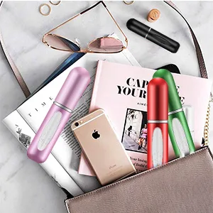 Leikedun 5 PCS Perfume Atomiser Bottles 5ml Mini Refillable Spray Portable Liquid Bottle with Visual Window Empty Travel Bottle for Purse Handbag Pocket Luggage - product information 17