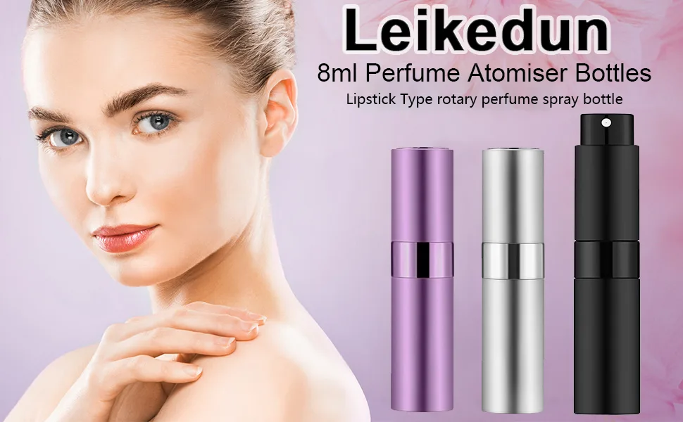Leikedun 3 PCS Perfume Atomiser Bottles 8ml Mini Refillable Spray Portable Liquid Bottle Empty Travel Bottle for Purse Handbag Pocket Luggage - product information 15