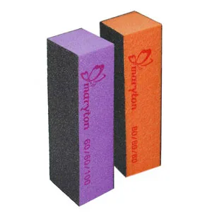 Maryton Nail Buffer Mini Block File 80/100 Grit Disposable Bulk 130 Count (Orange) - maryton