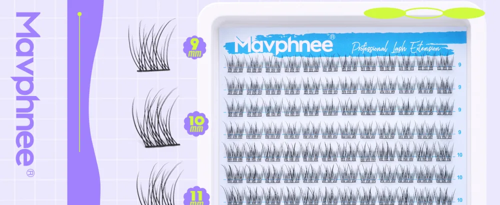 Natural Cluster Lashes CC Curl 168 Pcs Wispy Lash Extensions 9-11MM Mixed Lengths Eyelash Extension Individuals Self Application DIY at Home by Mavphne - natural lash clusters
