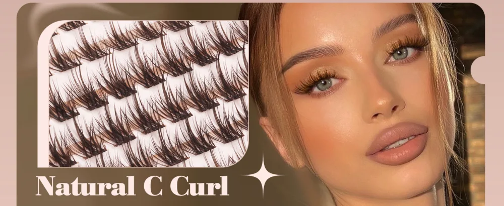 Brown Lash Clusters 168 Pcs Natural Looking 8-16MM Eyelash Individuals C Curl Wispy Brown Lash Extensions Fluffy DIY False Eyelashes at Home by Mavphnee - c curl lash clusters