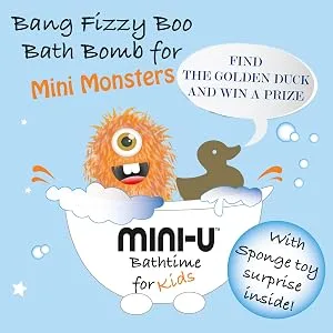 Mini U Bath Bomb Pack of 6 300 g Blue - bath, bathtime, mango, monsters, kid, child, children, fizz, colour, fun, water, play, toy, sponge