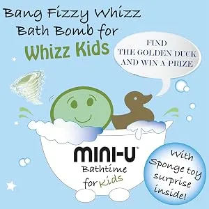 Mini U Bath Bomb Pack of 6 300 g Blue - bath, bomb,bathtime, gentle, sensitive, colour, fizz, sponge, toy, kids, children, child, bomb