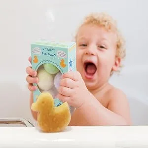 Mini U Bath Bomb Pack of 6 300 g Blue - bathtime, bath, bombs, colour, fizz, children, kids, fun, water, sponge, toy, sls, free, gentle
